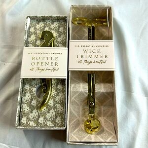 New Margot Elena Essential Luxuries Gold Wick Trimmer and Bottle Opener